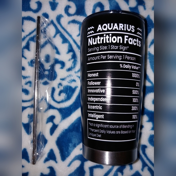 No Brand Name. Aquarius Insulated Tumbler with straw. Brand new. - Picture 2 of 2
